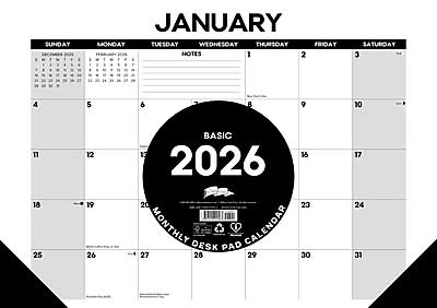 2026 Willow Creek Basic 17 x 12 Monthly Desk Pad Calendar (57063X)