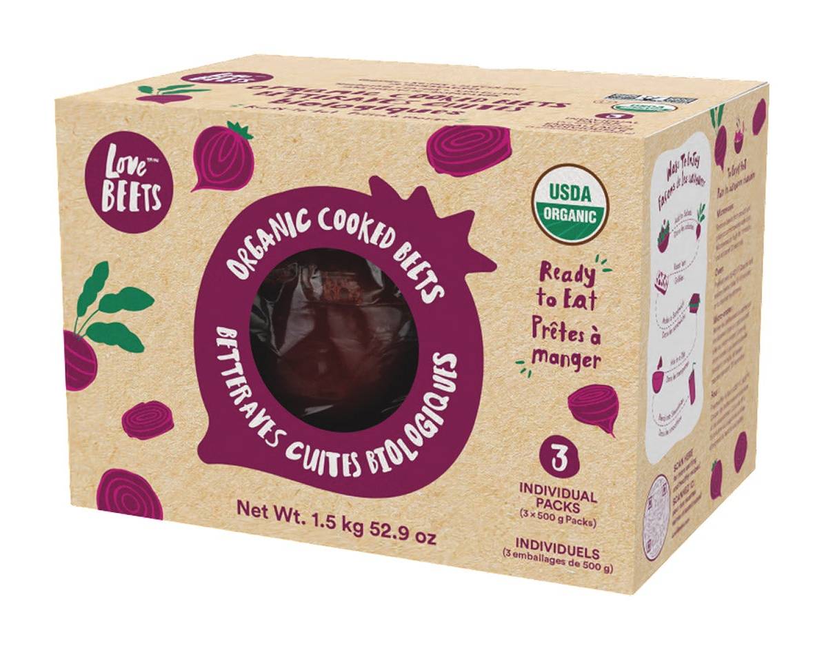 Love Beets -  Betteraves Biologique, 3 × 500 G / Love Beets Organic Beets, 3 × 500 G
