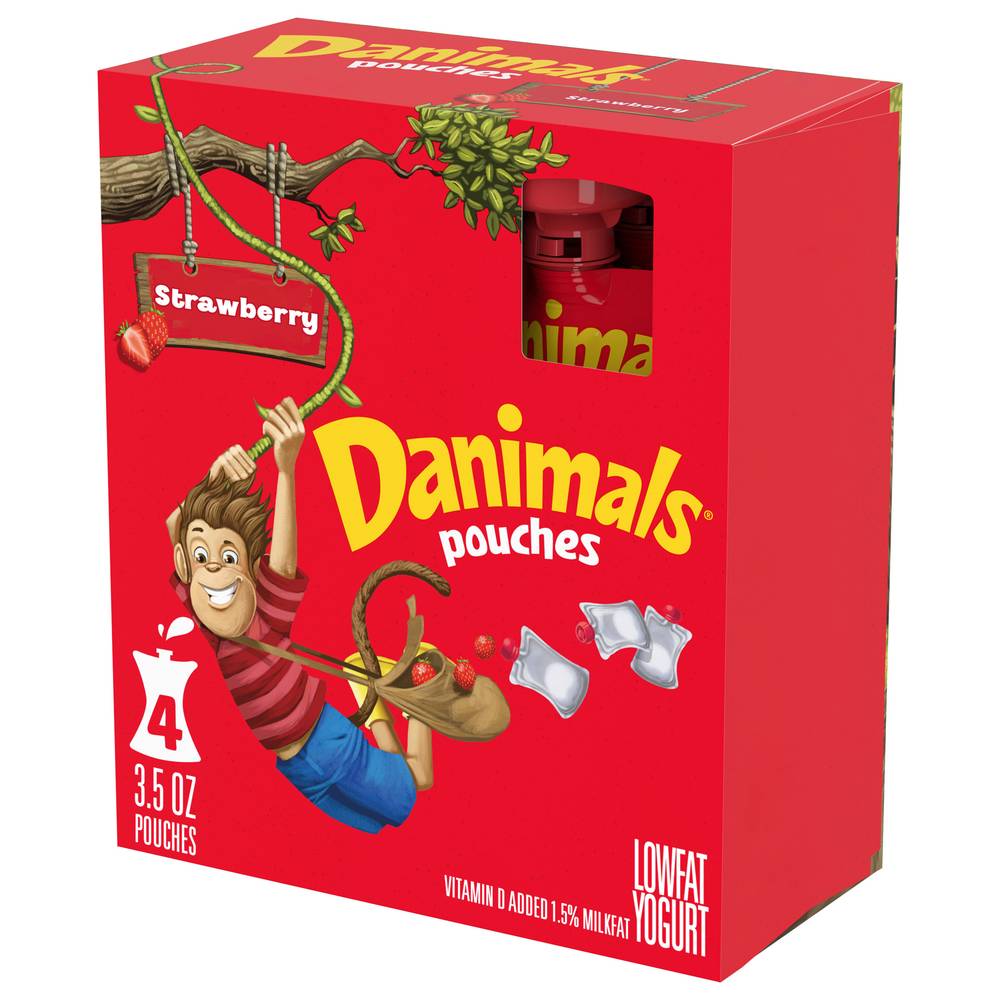 Danimals Strawberry Lowfat Yogurt Pouches (14 oz)