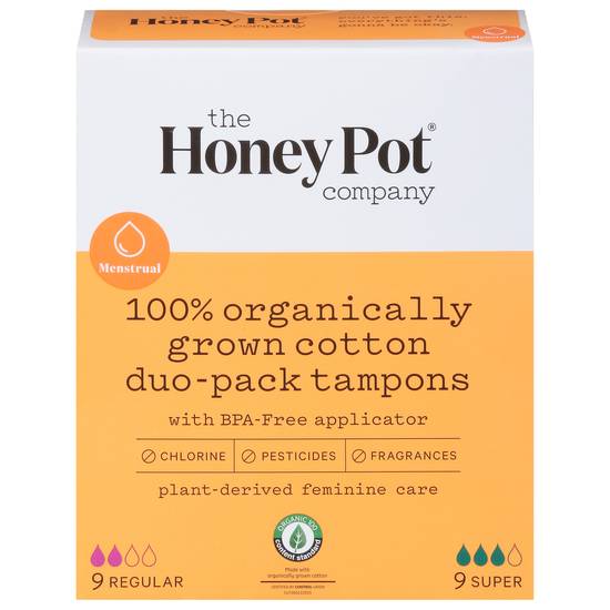 The Honey Pot 100% Organic Duo-Pack Tampons