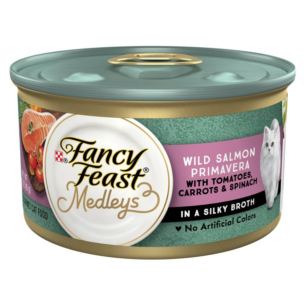 Fancy Feast Medleys Wild Salmon Primavera in a Silky Broth Cat Food (3 oz)