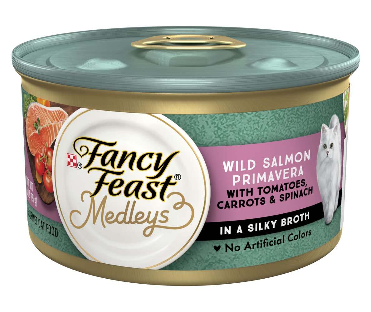 Purina Fancy Feast Medleys Wild Salmon Primavera in a Silky Broth Wet Cat Food (3 oz)
