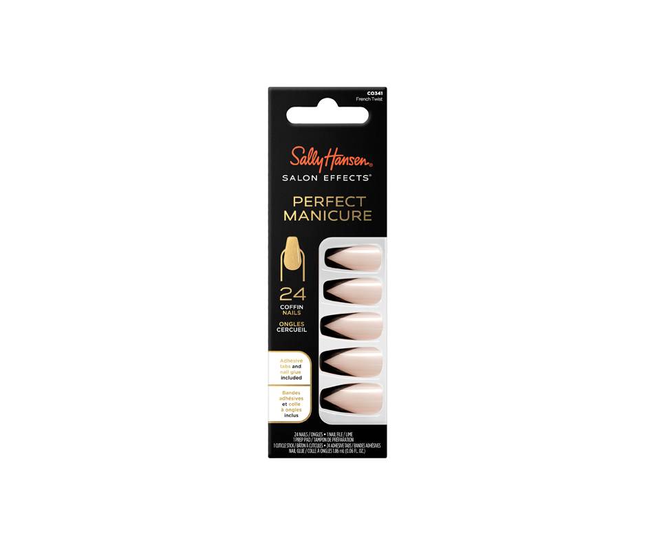 Sally hansen salon effects perfect manicure ongles cercueil (24 unités) (french twist - coffin - 341)