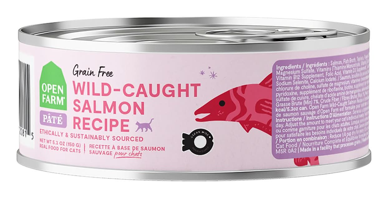 Open Farm Grain Free All Life Stages Wet Cat Food - Humanely Raised, Pate, 2.8 oz (Flavor: Salmon)