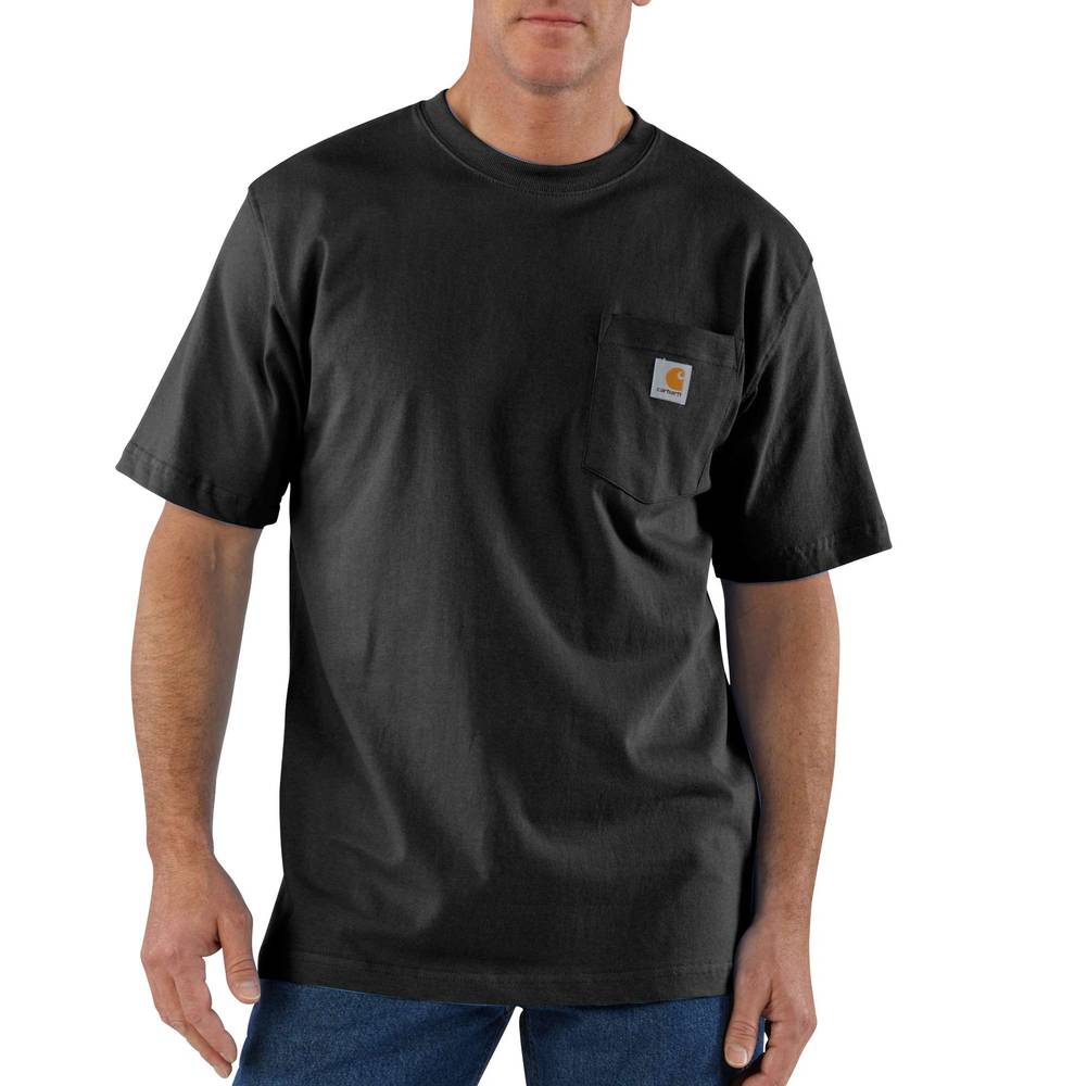 Carhartt Men's Black Knit Short Sleeve Solid T-shirt (Large) | K87-M