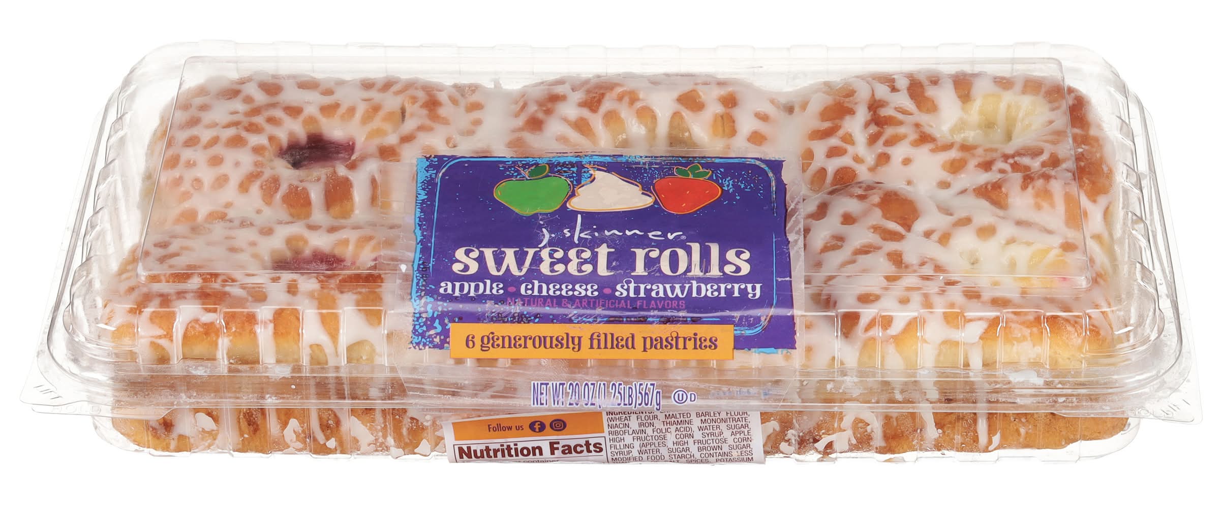 J. Skinner Sweet Rolls, Apple-Cheese-Strawberry (20 oz, 6 ct)