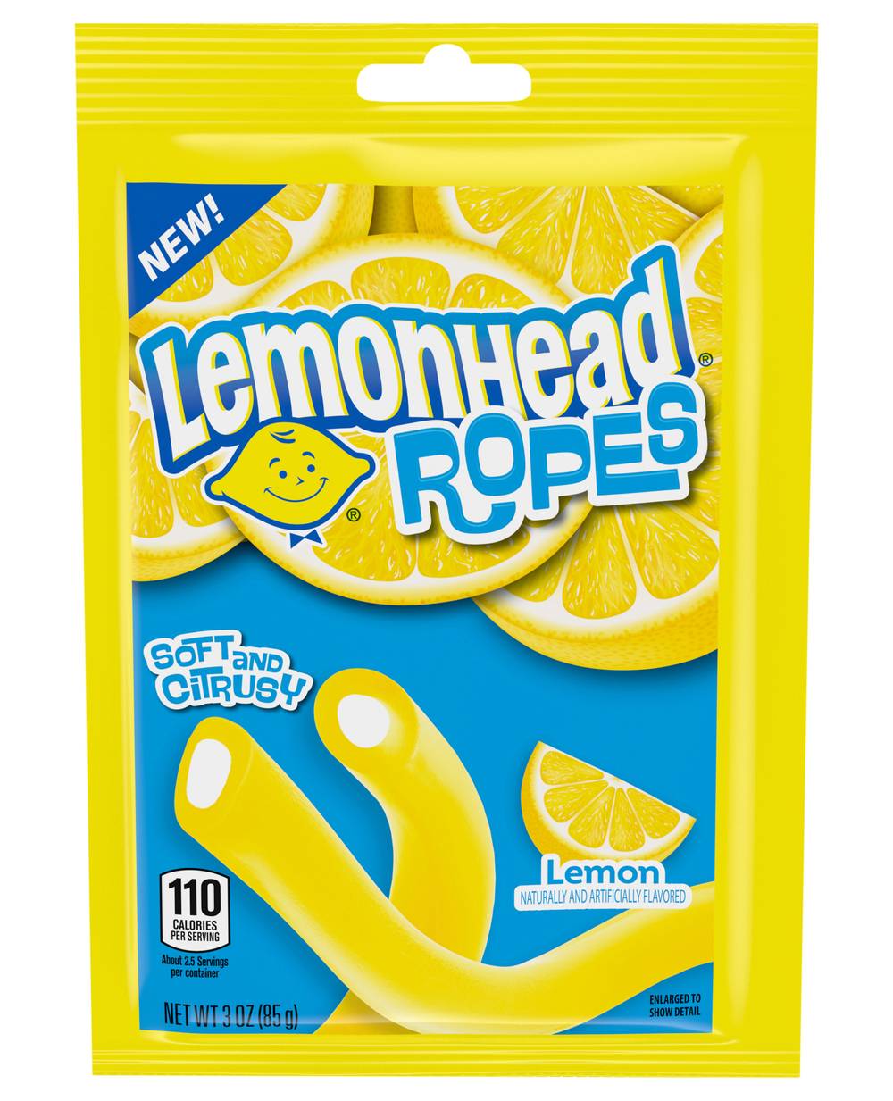 Lemonhead Ropes Candies Peg Bags, Lemon (3 oz)