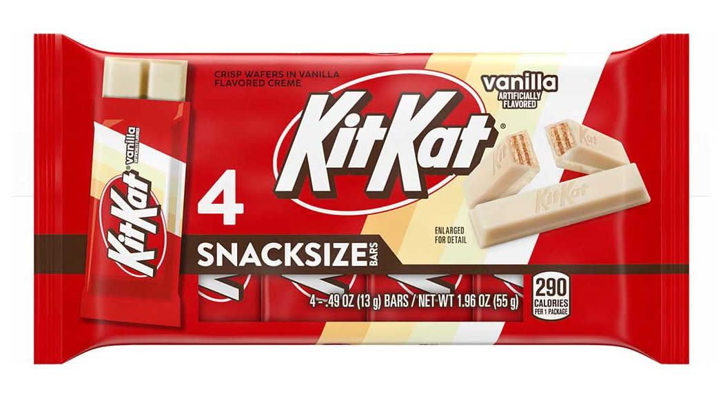 KitKat Crisp Wafer Bars, Vanilla, Snack Size (4 x 0.49 oz)