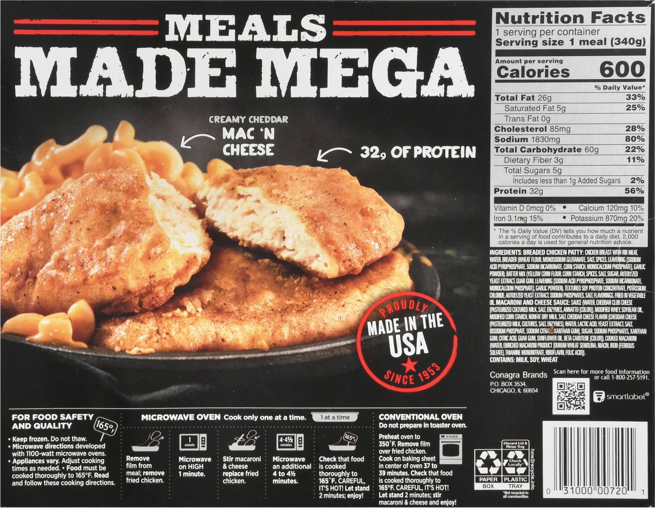 Banquet Mega Meals Boneless Fried Chicken