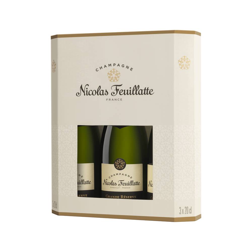 Nicolas Feuillatte - Champagne brut grande réserve (3 x 200ml)