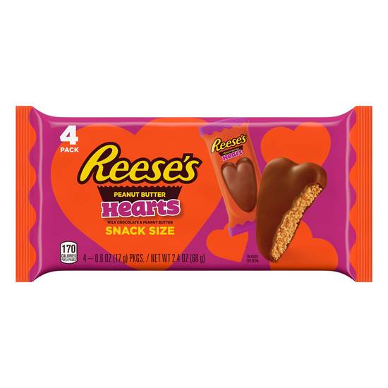 Order REESE'S Milk Chocolate and Peanut Butter Snack Size Hearts, Valentine's Day Candy,2.4 oz food online from CVS store, OCEAN SPRINGS on bringmethat.com