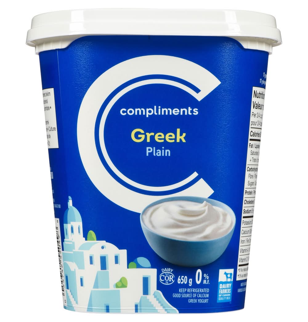 Compliments yogourt grec nature 0% m.g - plain greek yogurt 0% m.f