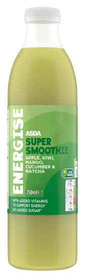 ASDA Energise Super Smoothie Apple Kiwi Mango Cucumber and Matcha Smoothie (750ml)