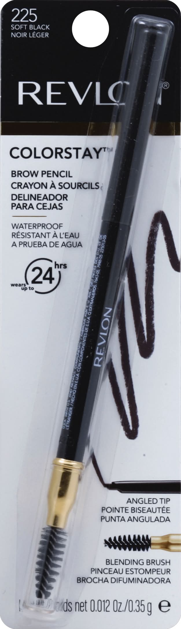 Revlon Colorstay Brow Pencil, 225 Soft Black (0.02 oz)