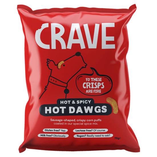 Crave Hot & Spicy Hot Dawgs 70g