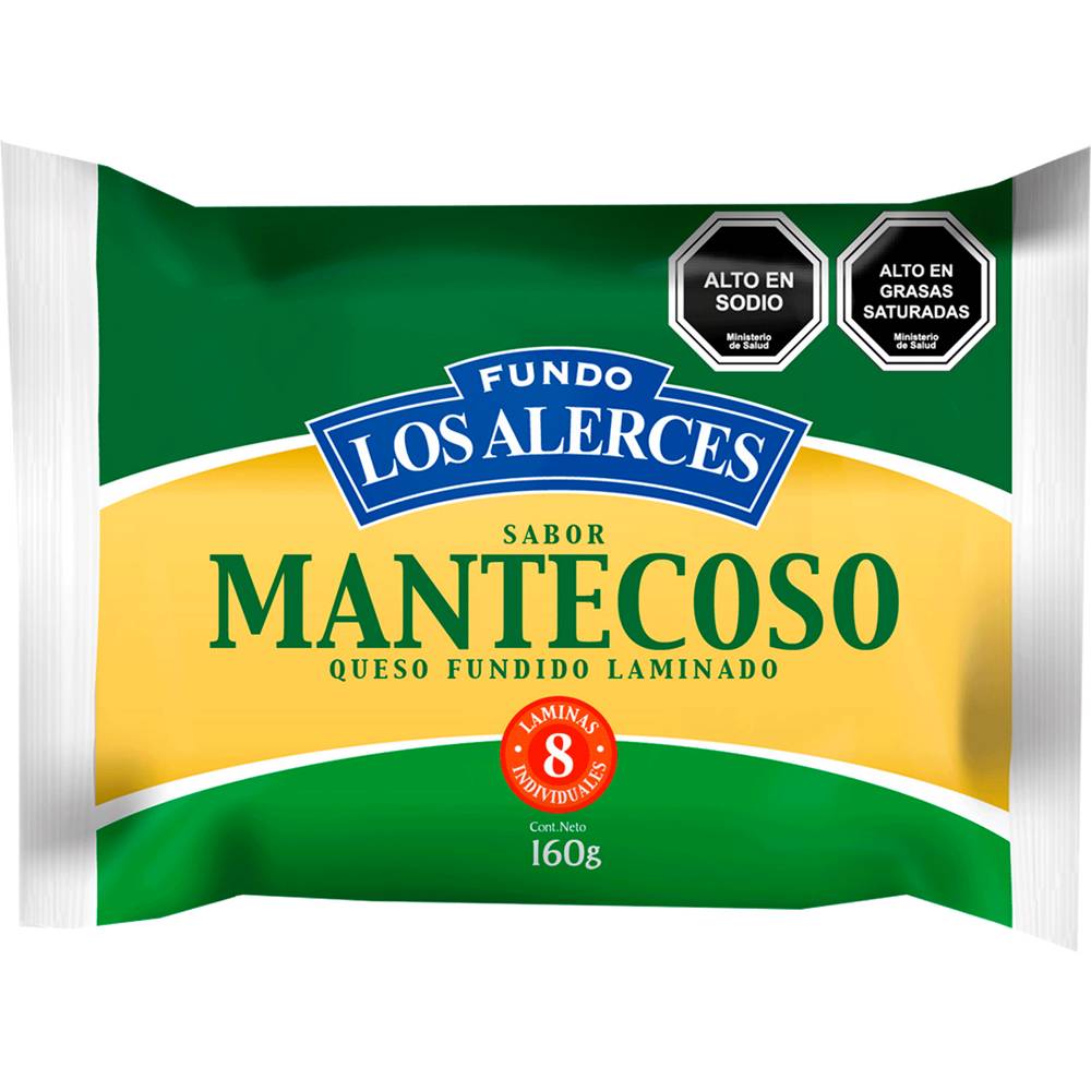Fundo los alerces queso fundido mantecoso laminado (bolsa 8 u)