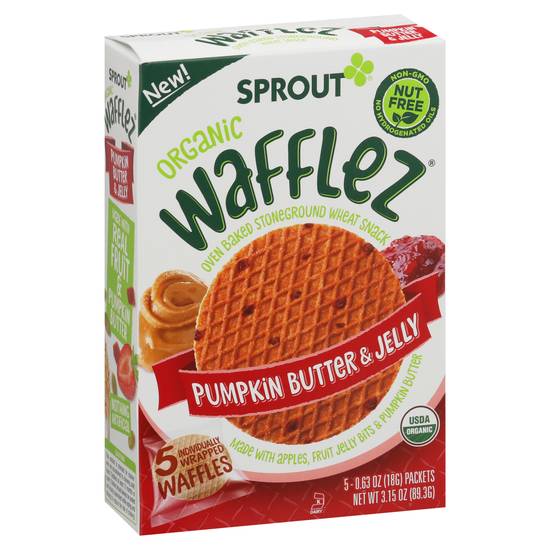 Sprout Wafflez Organic Pumpkin Butter & Jelly Waffles (5 ct)