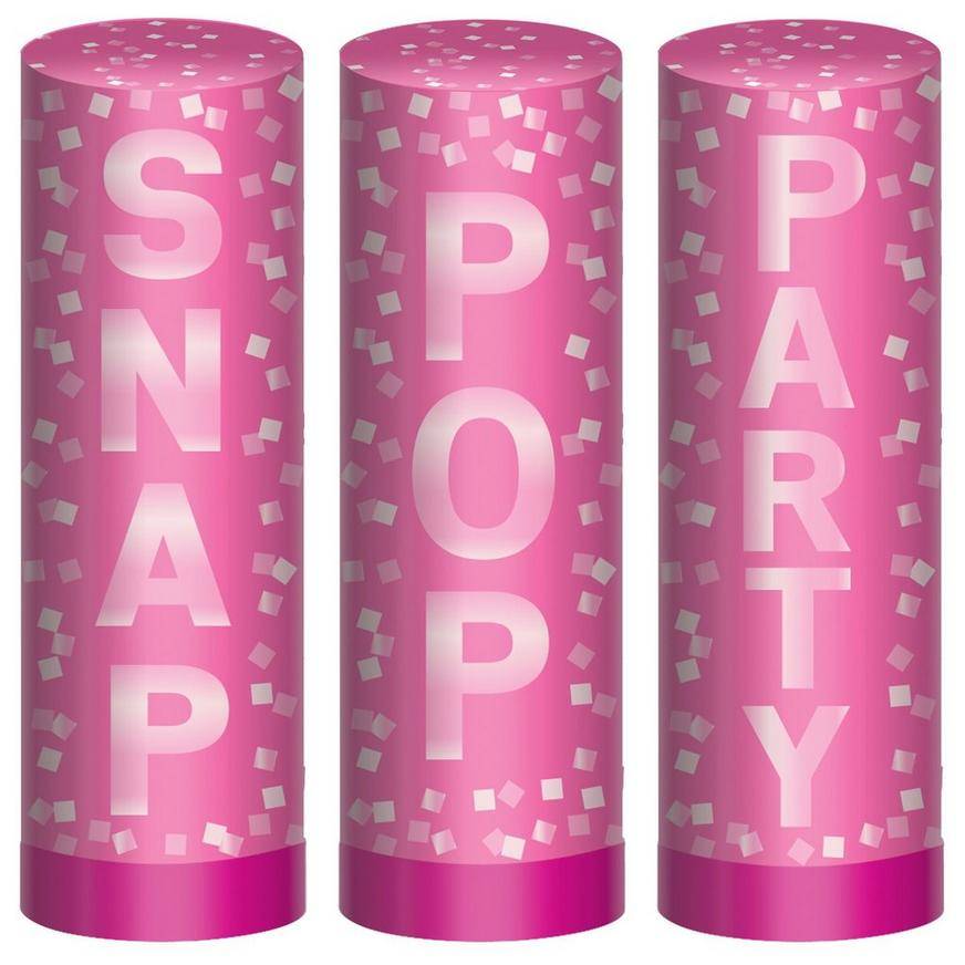 Party City Confetti Party Poppers (unisex/4in/hot pink)