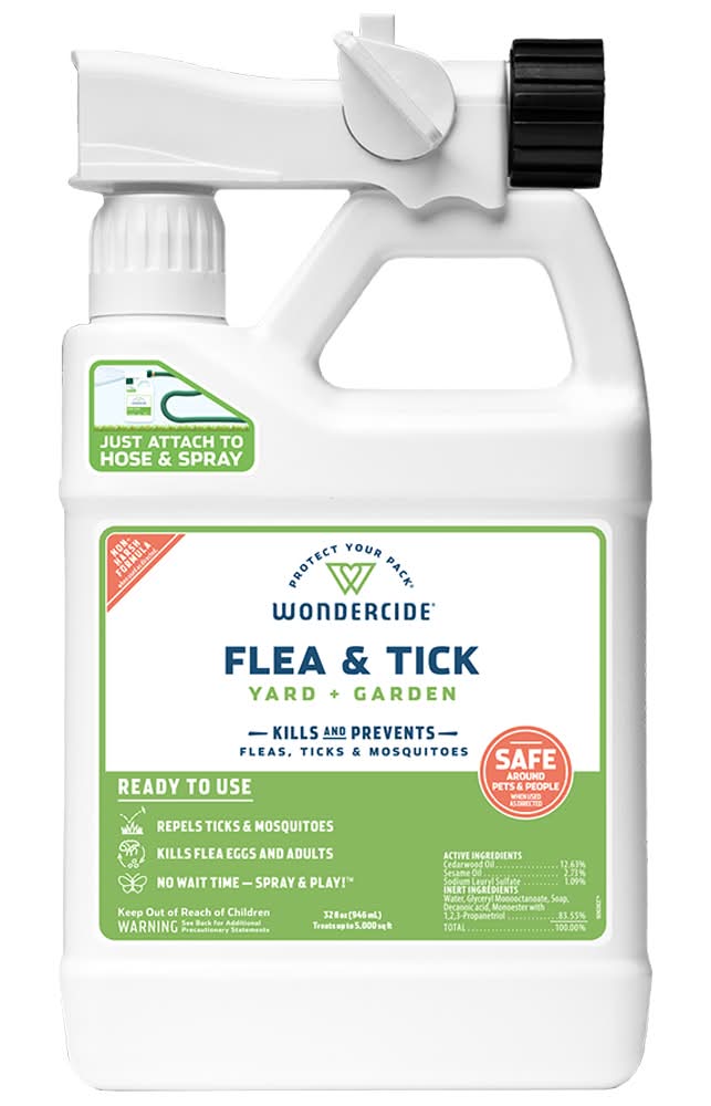Wondercide Ready-to-Use Flea & Tick Spray for Yard + Garden w/ Natural Essential Oils (32 fl oz)