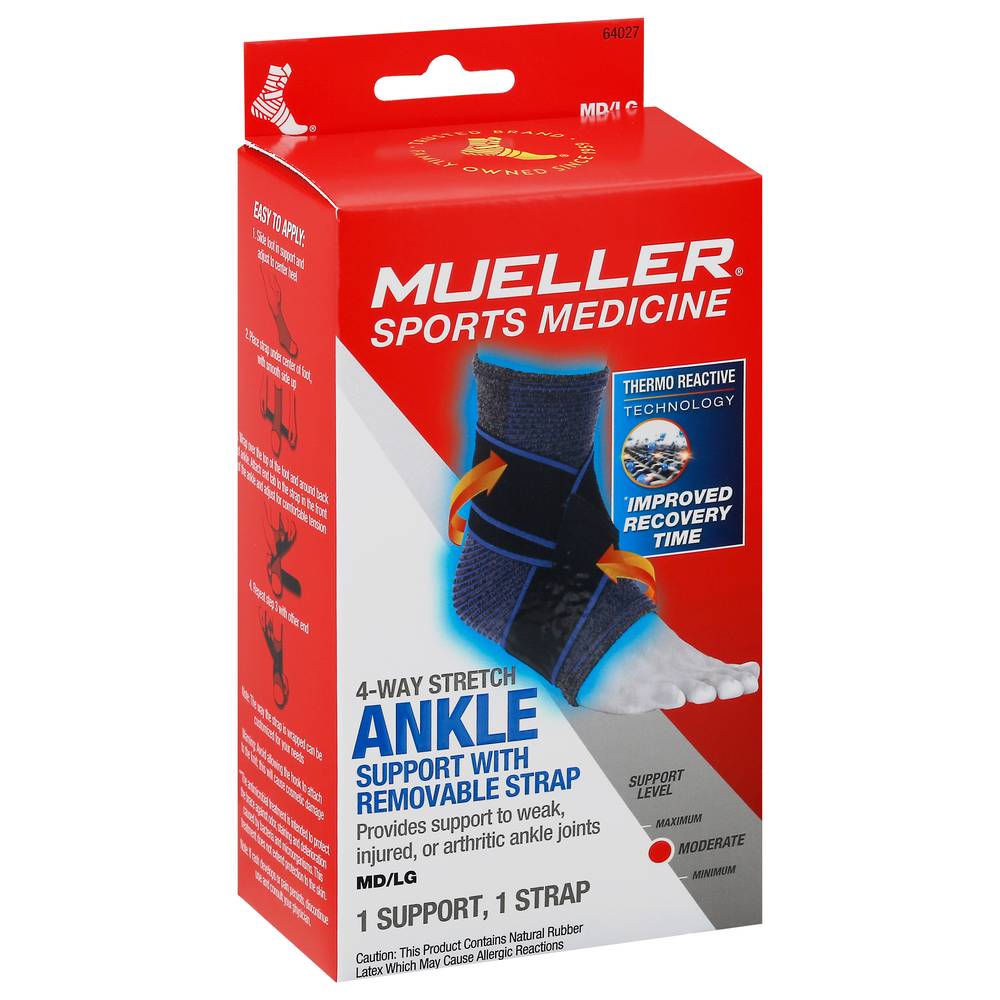 Mueller 4-Way Ankle Support With Removable Strap Medium Large