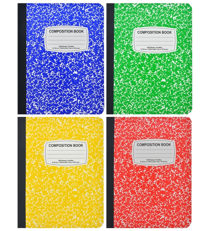 Colorful Classic Composition Notebooks 100 Pages, 9.75x7.50 in (4 ct)