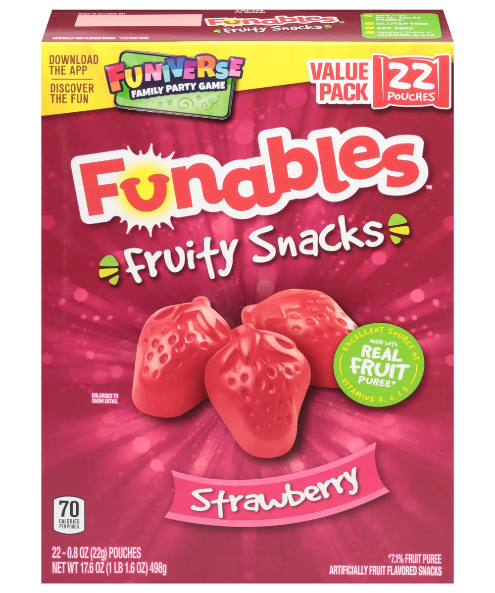 Funables Strawberry Fruit Flavored Snacks (0.8 oz)