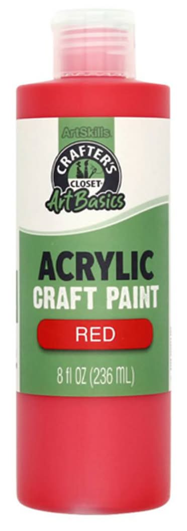 Crafter's Closet Artbasics Acrylic Paint, Red (8 fl oz)