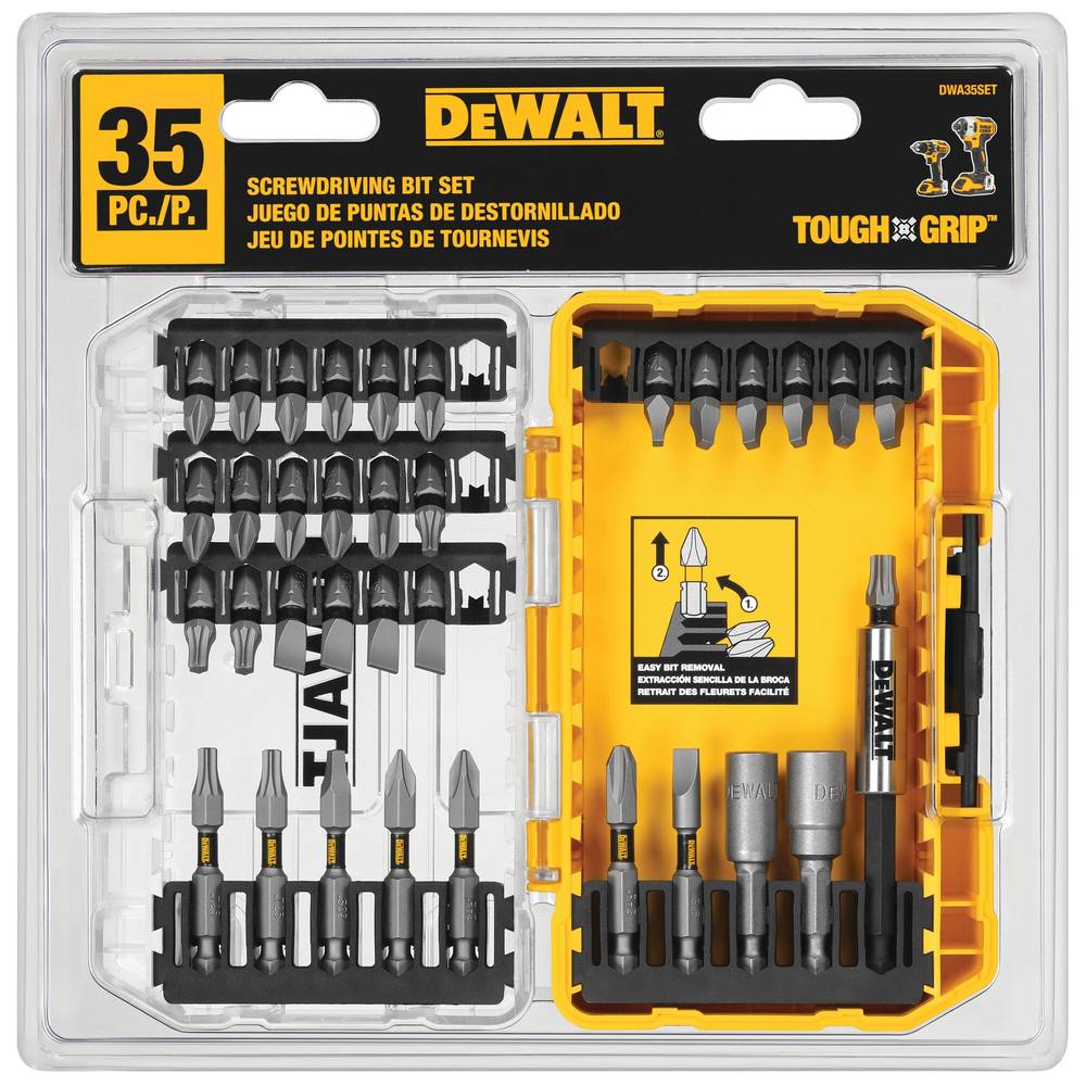 DEWALT TOUGH GRIP Screwdriver Bit Set (35-Piece) | DWAF35SETTG