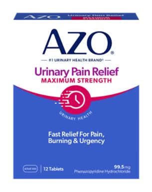 Azo Maximum Strength Urinary Pain Relief Tablets 99.5 mg (12 ct)