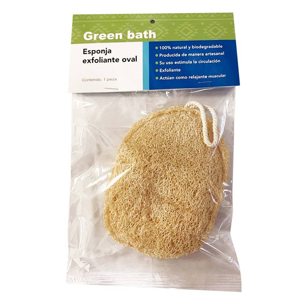 Green bath esponja exfoliante oval (1 pieza)