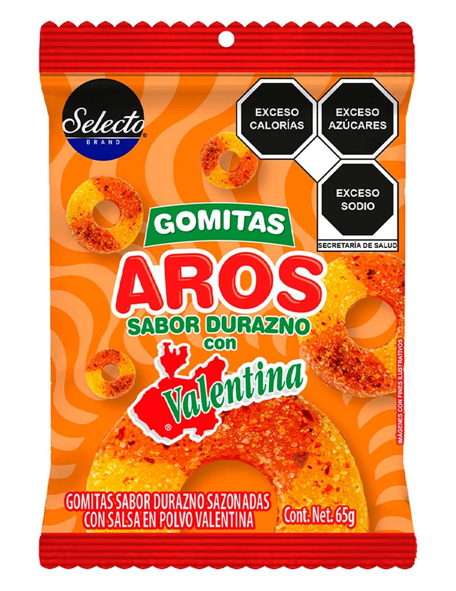 Gomitas Selecto Aros Durazno&Vale 65 Gr
