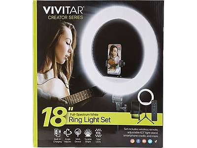 Vivitar Creator Series Ring Light Set, Black (VIVRL18KITPRO)