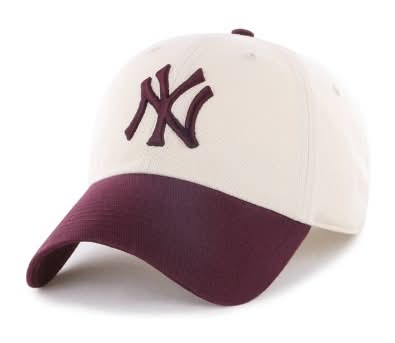 MLB New York Yankees Baseball Hat, Two Tone Maroon
