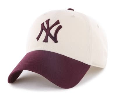 MLB New York Yankees Baseball Hat, Two Tone Maroon