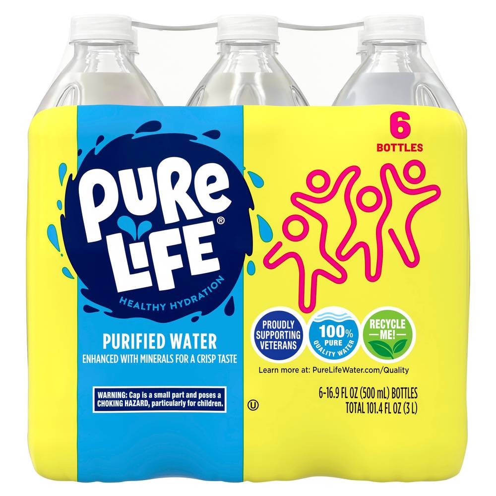 Pure Life Purified Water (6 x 16.9 fl oz)