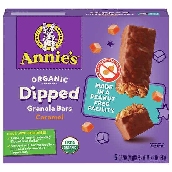 Annie's Organic Caramel Dipped Granola Bars (5 ct)