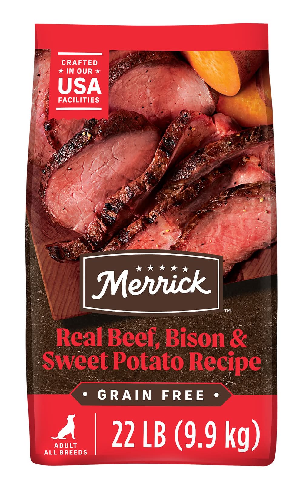 Merrick® Grain Free® Adult Dry Dog Food - Natural, Beef, Bison & Sweet Potato (Flavor: Bison, Size: 22 Lb)