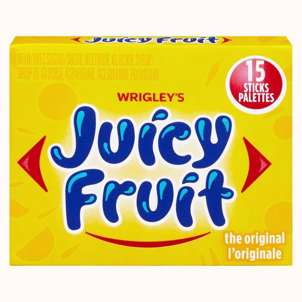 Juicy fruit gomme à mâcher sucrée originale, paquet individuel, 15 morceaux (15 morceaux) - original gum sticks (15 units)