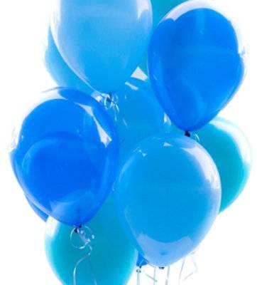 Latex Balloons, Blue-White (12 ct)