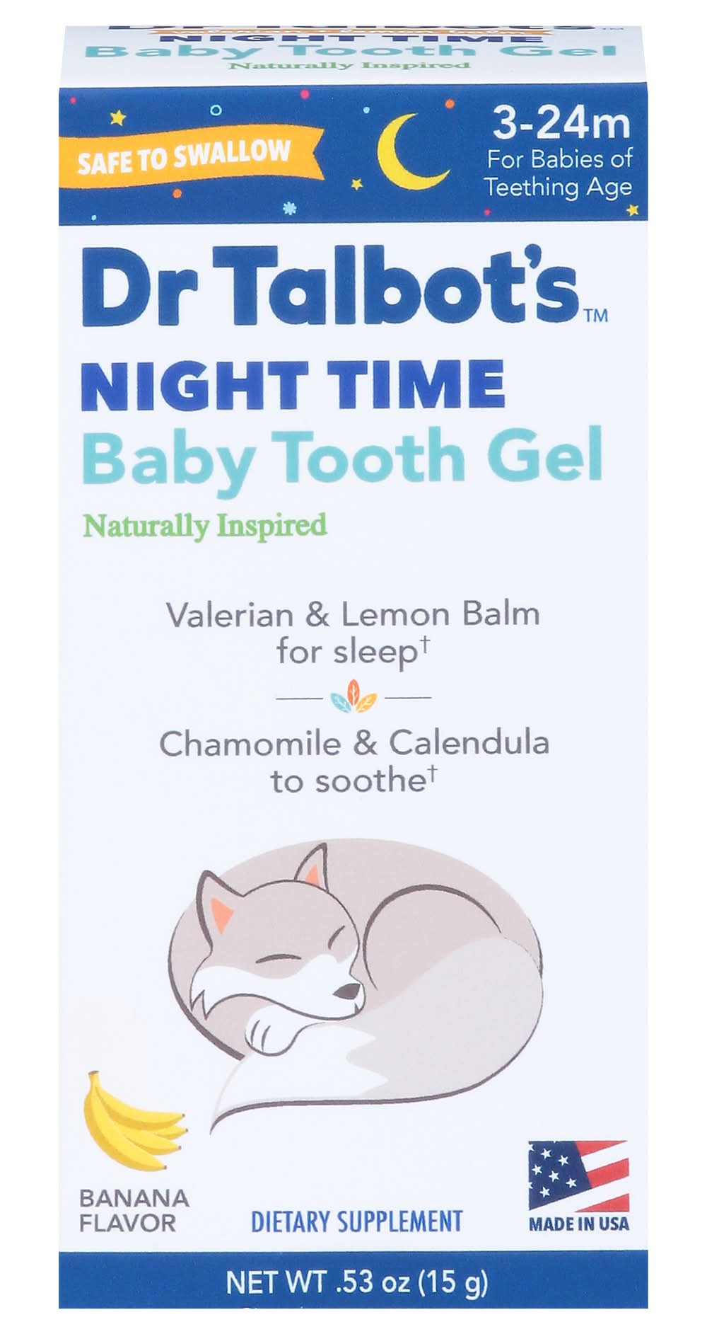 Dr. Talbot's Night Time Baby Tooth Gel, Banana (0.53 oz)