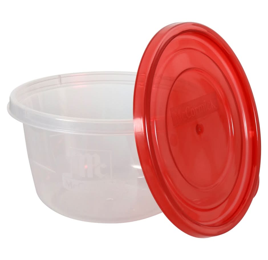 McCormick Storage Containers With Lid 3.5 Cup, Clear-Red (2 ct)