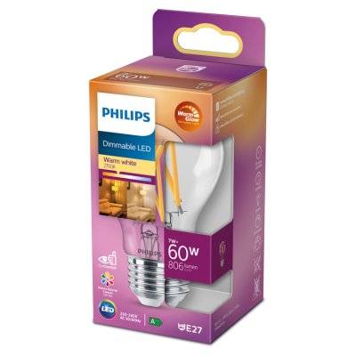 Philips Dimmable White LED E27 7W (each)