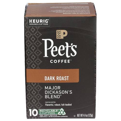 Peet's Major Dickason's Blend Dark Roast Coffee K-Cups 10 Count