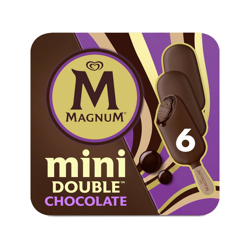 Magnum - Crème glacée mini double chocolat (6 pièces)