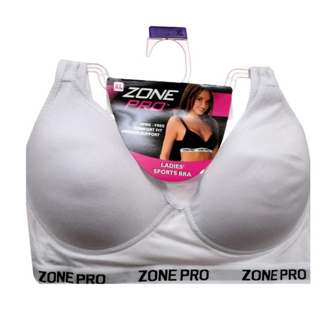 Zone Pro Sports Bra, Women, XL, White