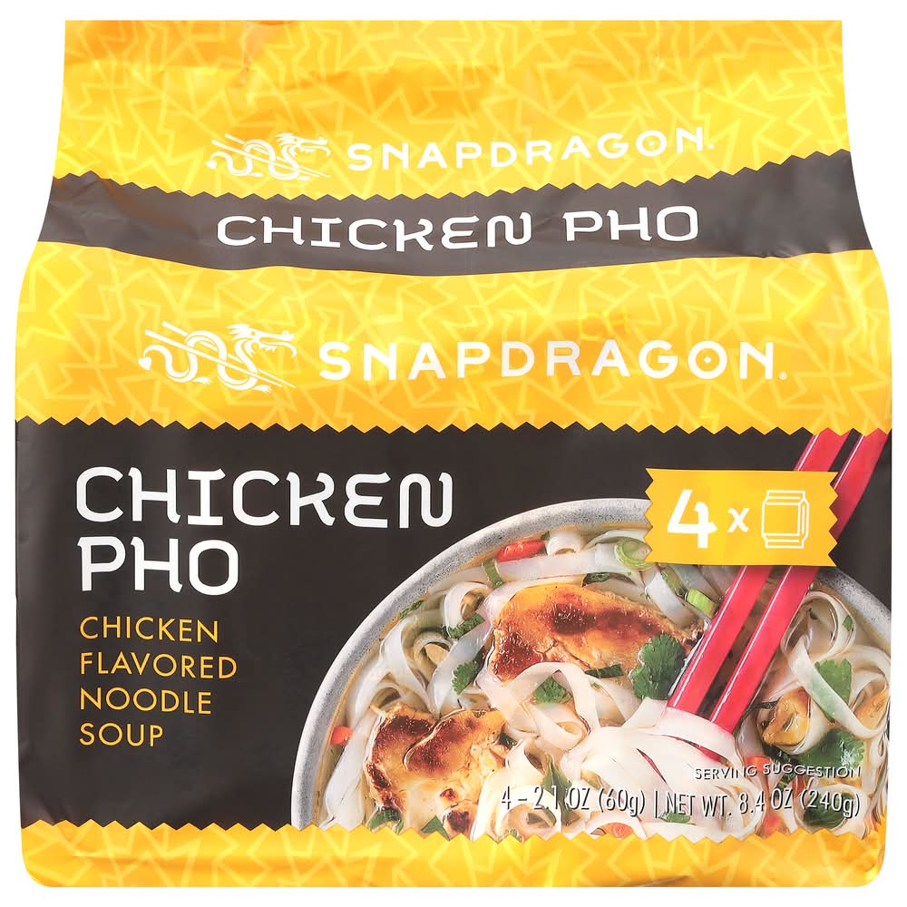 SnapDragon Noodle Soup Packets, Chicken Pho (4 x 2.1 oz)