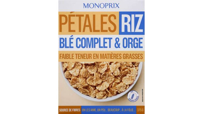 Monoprix - Pétales riz blé complet et orge