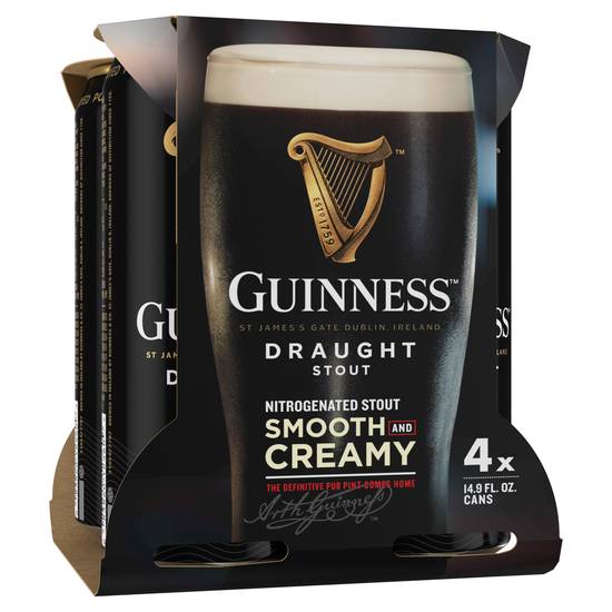 Guinness Draught Stout Beer (4 pack, 14.9 fl oz)