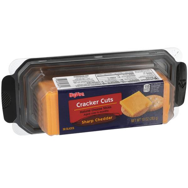 Hy-Vee Cracker Cuts Natural Sharp Cheddar Cheese Slices 30Ct