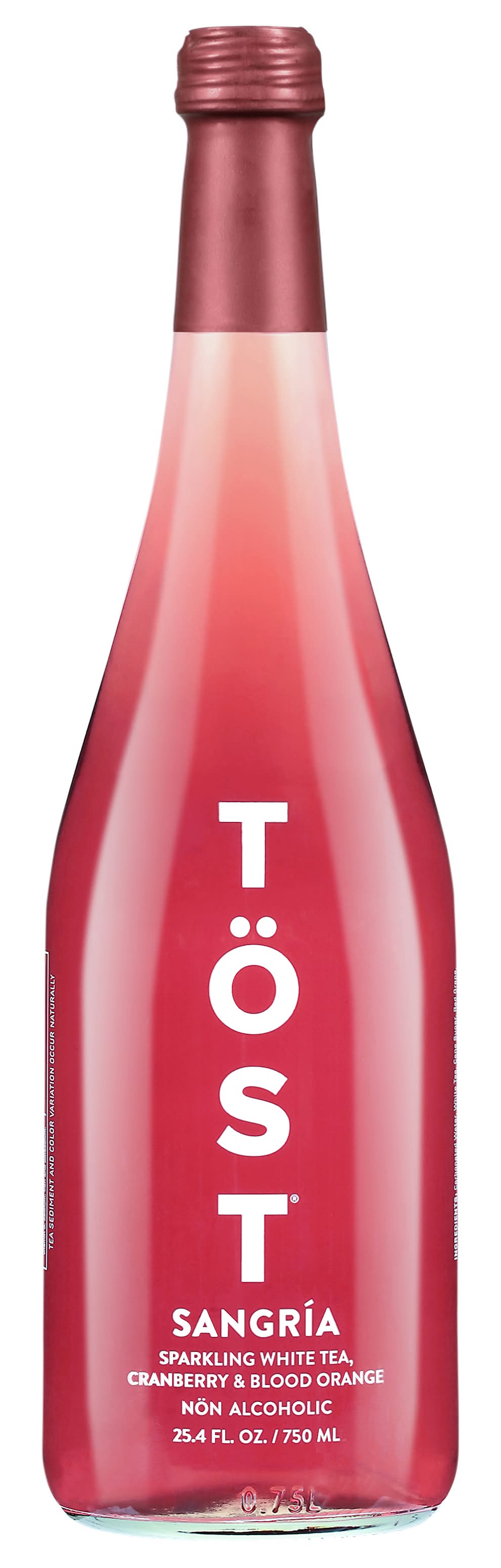 TÖST Sangria Sparkling White Tea, Cranberry-Blood Orange (25.4 fl oz)